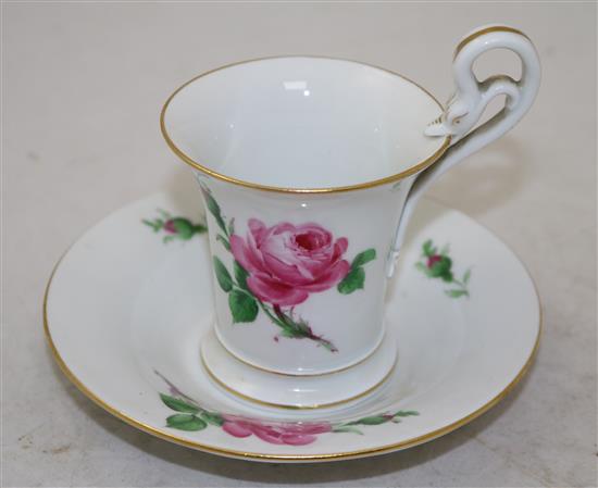 A collection of twenty eight Continental porcelain tea and coffee cups and saucers and four other cups, late 18th - early 20th century,